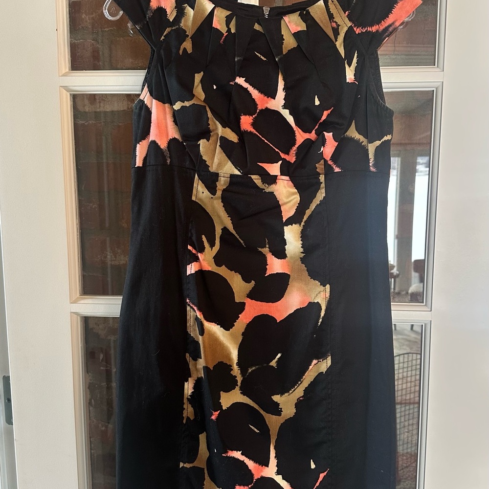 Etcetera Ladies Black and Animal Print Dress Size 2